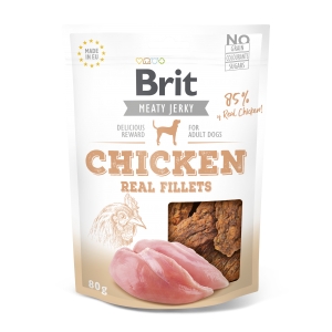 Brit Jerky Chicken Real Fillets Snack närimismaius koertele 80g