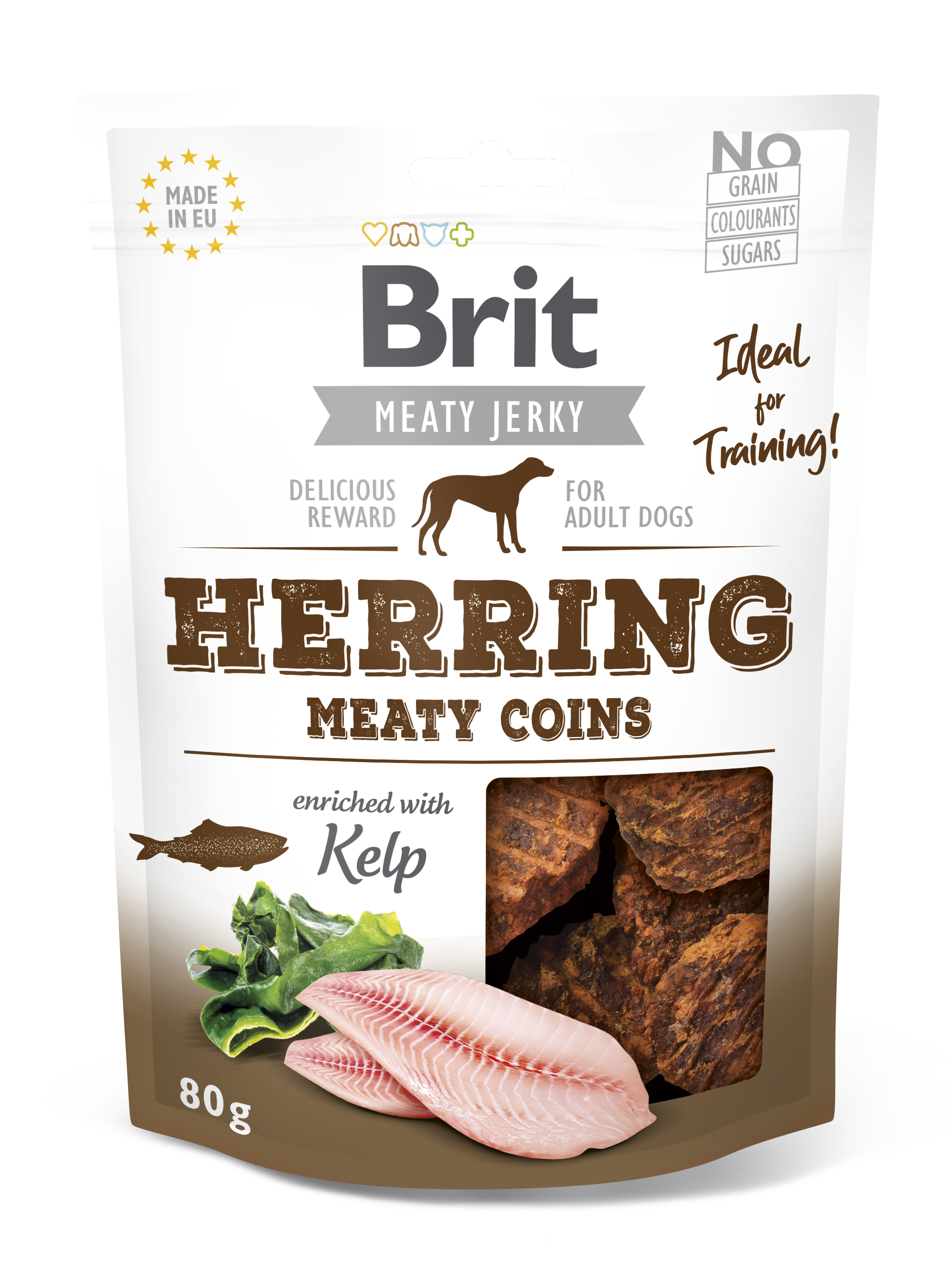 Brit Jerky Herring Meaty Coins Snack närimismaius koertele 80g