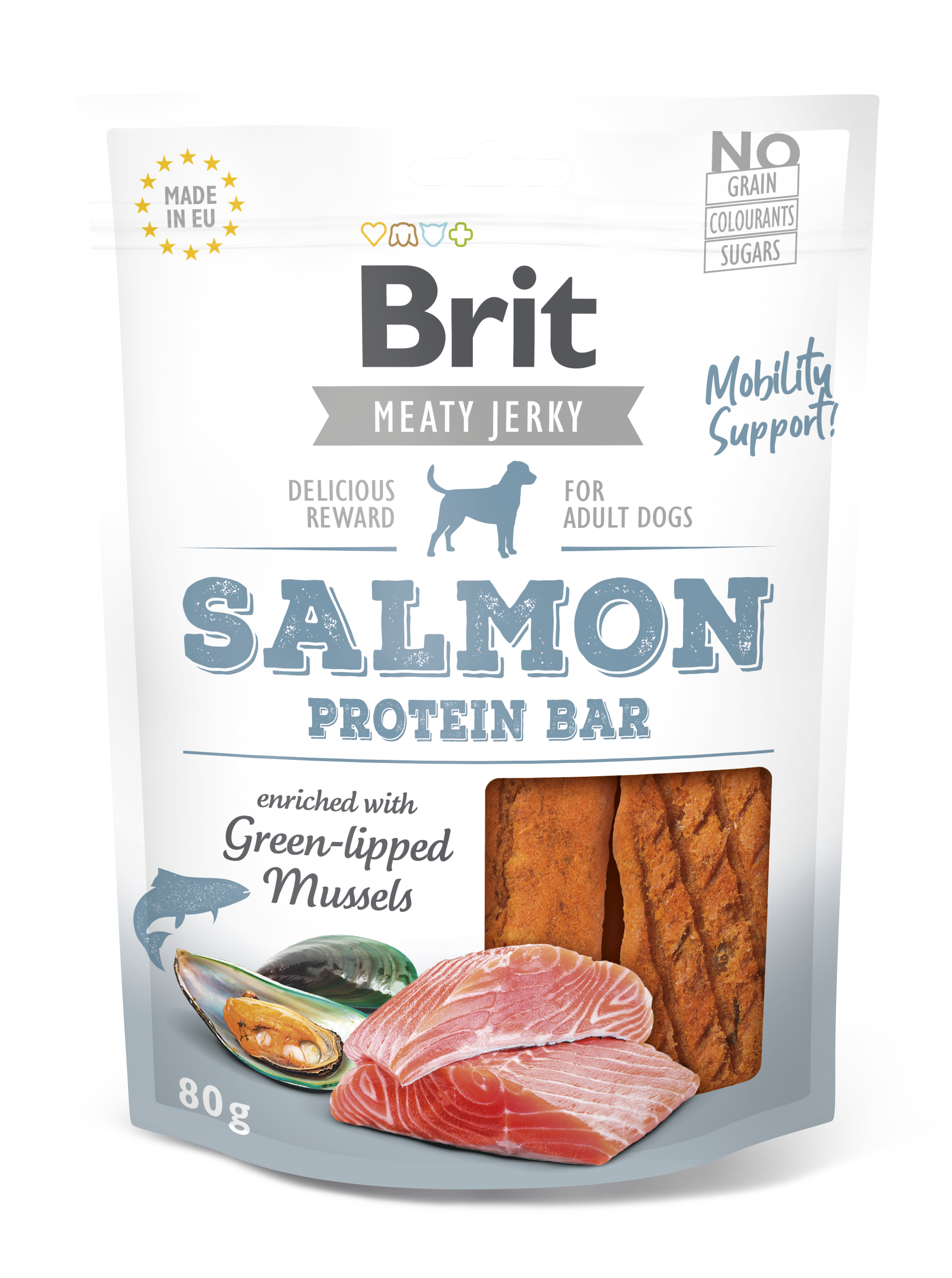 Brit Jerky Salmon Protein Bar Snack närimismaius koertele 80g