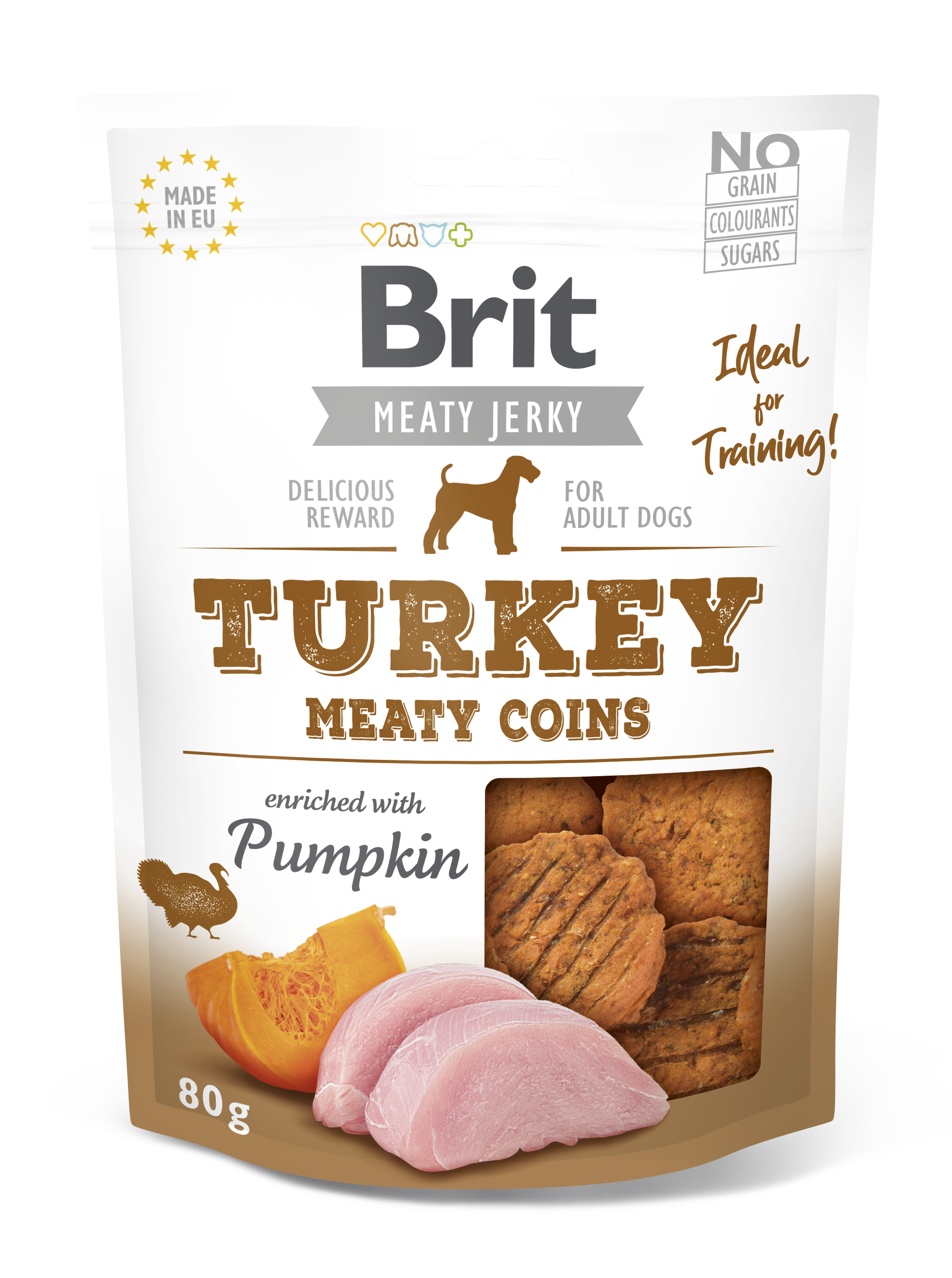 Brit Jerky Turkey Meaty Coins Snack närimismaius koertele 80g