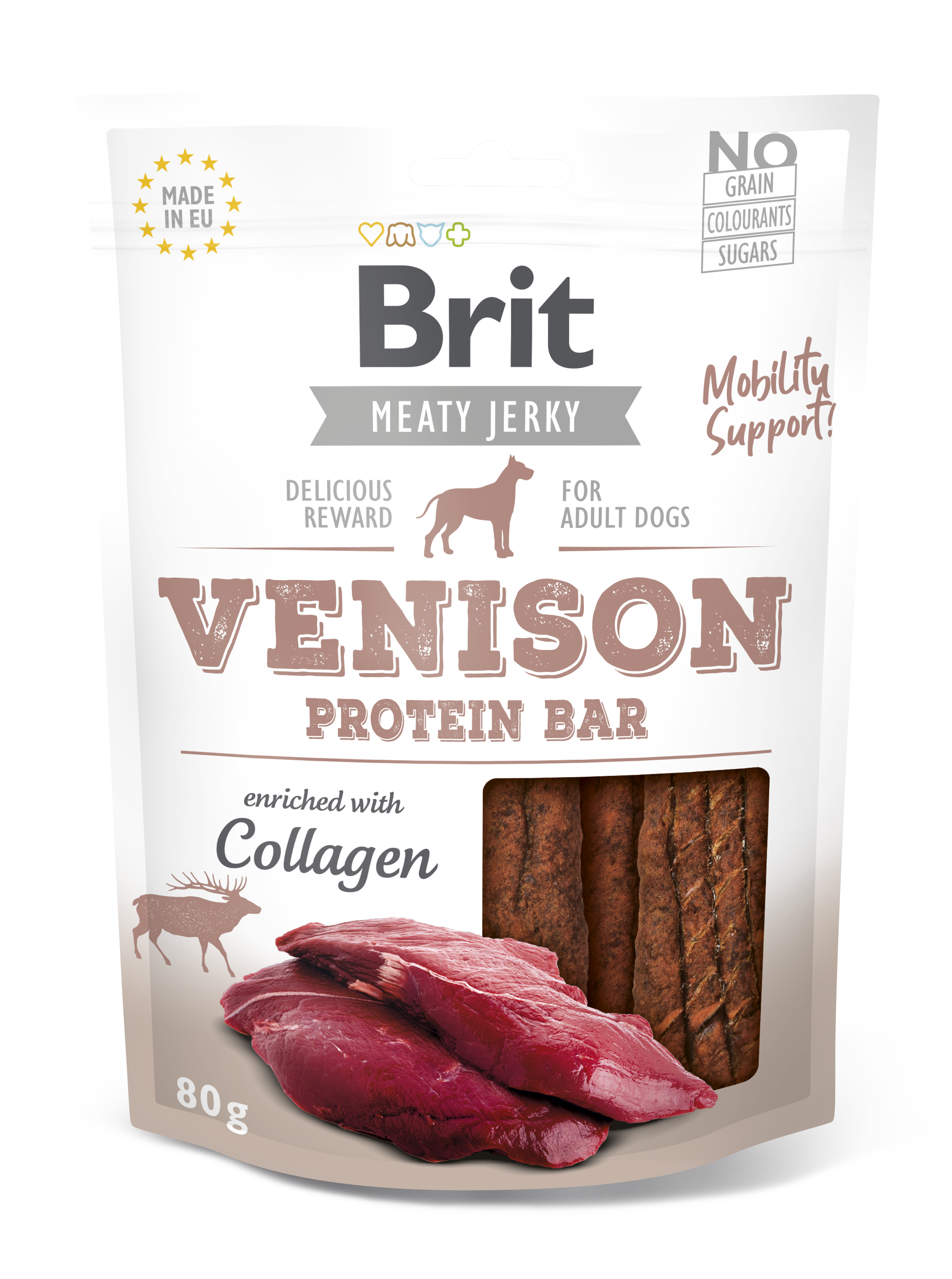 Brit Jerky Venison Protein Bar Snack närimismaius koertele 80g