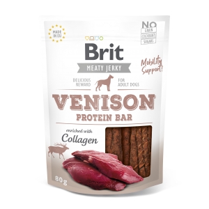 Brit Jerky Venison Protein Bar Snack närimismaius koertele 80g