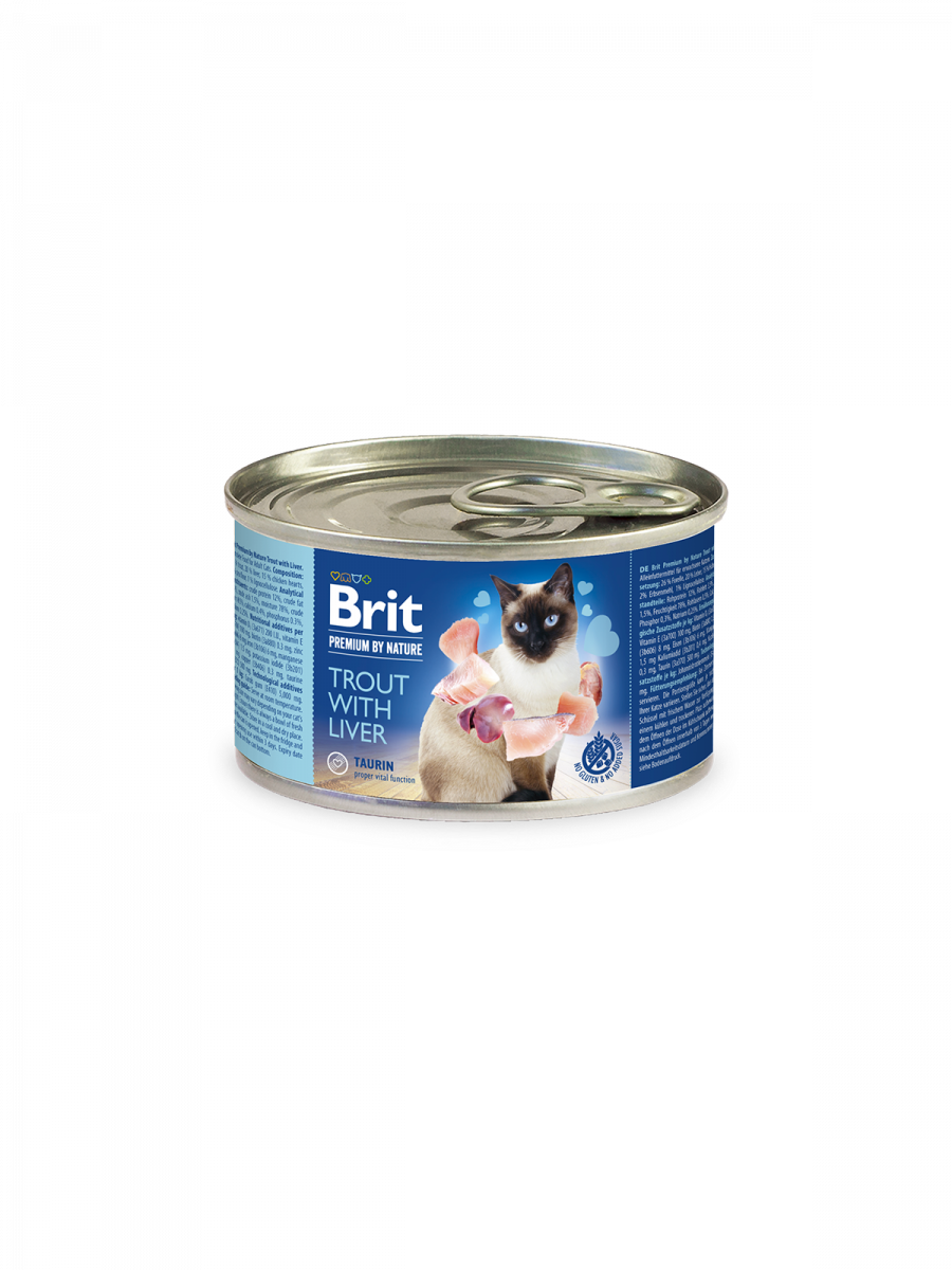 Brit Premium by Nature Trout with Liver konserv kassidele 200g