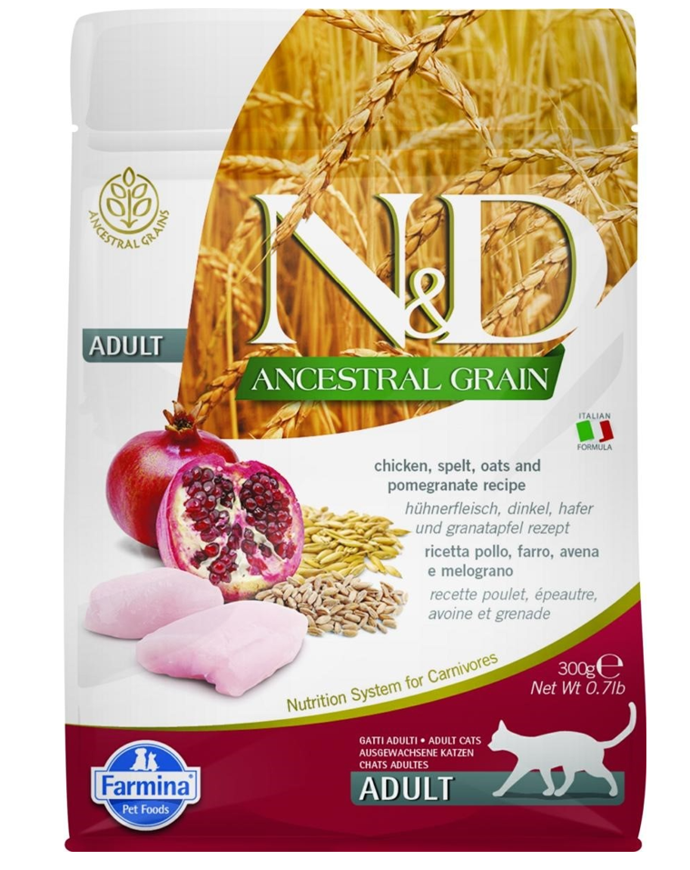 Farmina N&D Ancestral Grain Cat Adult Chicken & Pomegranate 300gr