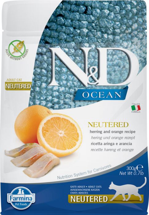 Farmina N&D Ocean Adult Cat Neutered Herring & Orange 300gr