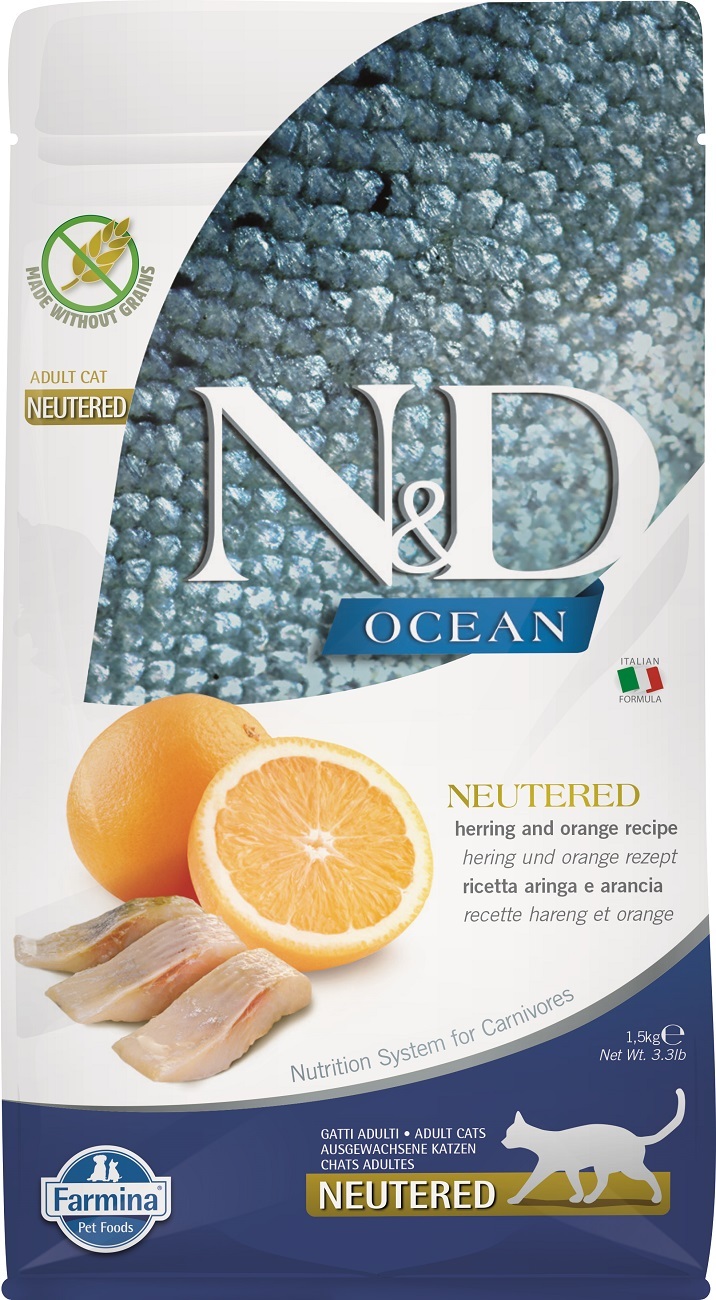 Farmina N&D Ocean Adult Cat Neutered Herring & Orange 1.5kg