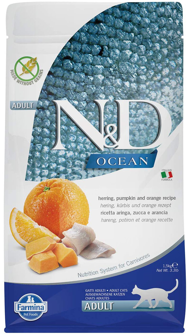 Farmina N&D Ocean Adult Cat Herring Pumpkin & Orange 1.5kg