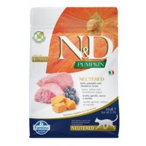 Farmina N&D Pumpkin Cat Adult Neutered Blueberry & Lamb 300gr.