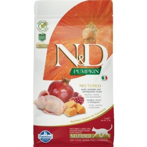 Farmina N&D Cat Adult Neutered, Quail, Pumpkin & Pomegranat  1.5kg