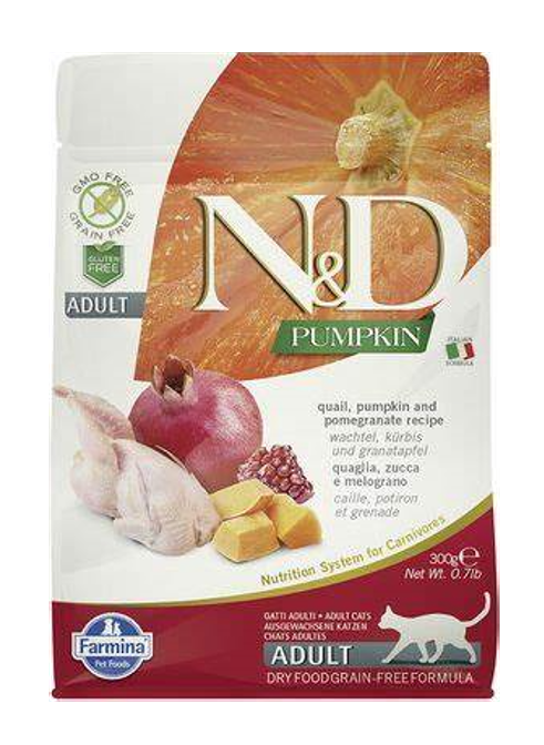 Farmina N&D Cat Adult Quail, Pumpkin & Pomegranate 300gr