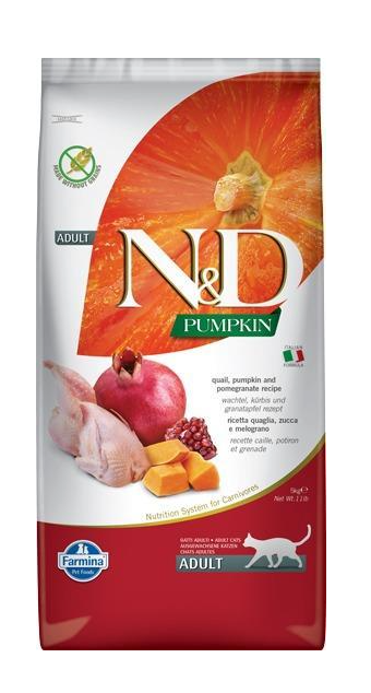 Farmina N&D Cat Adult Quail, Pumpkin & Pomegranate 5kg