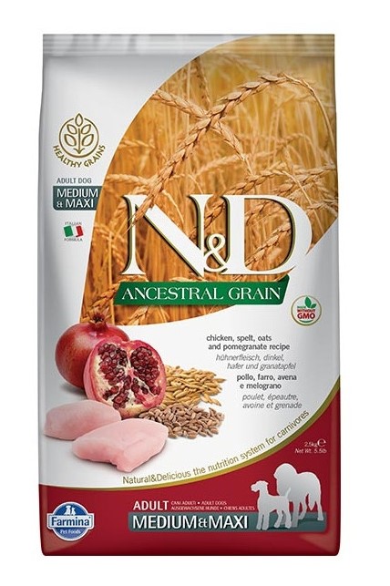 Farmina N&D Ancestral Grain Medium & Maxi Adult Chicken 2.5kg