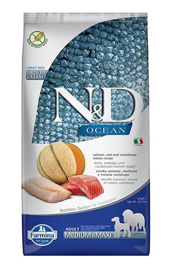 Farmina N&D Ocean Medium & Maxi Adult Salmon 12kg