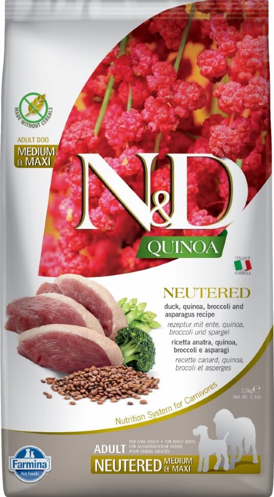 Farmina N&D Quinoa Neutered Medium & Maxi Adult Duck 2.5kg