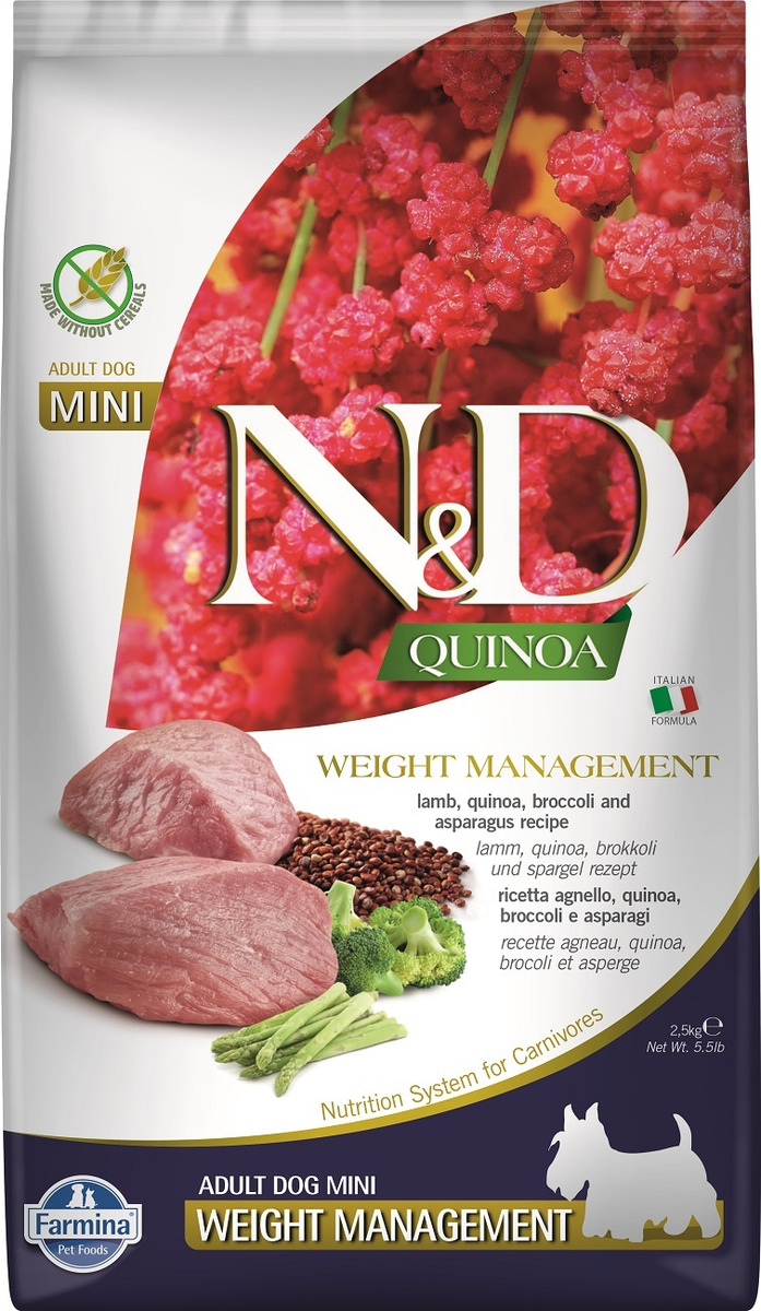 Farmina N&D Quinoa Weight Management Mini Adult Lamb 2.5kg