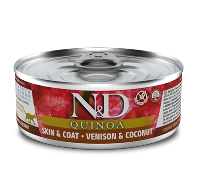 Farmina N&D Quinoa Cat Skin & Coat, Venison & Coconut 80g