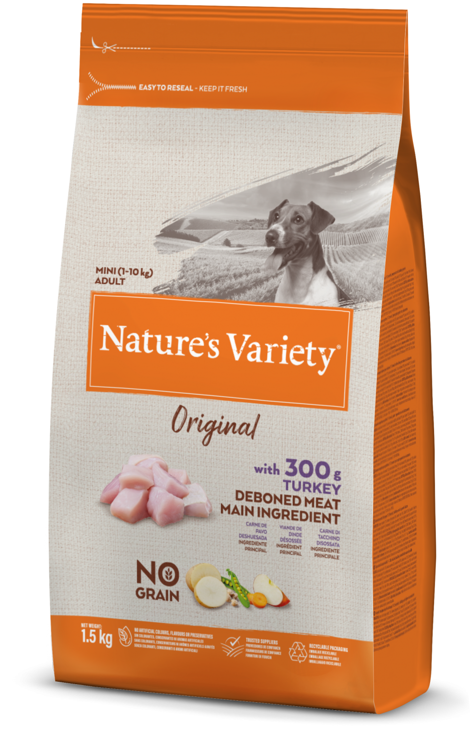 Nature's Variety Dog Mini Adult Original No Grain Adult Turkey 1,5 kg