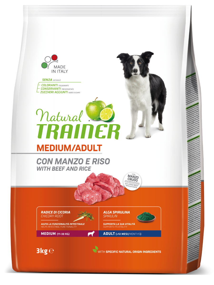 Trainer Natural Dog Adult Medium Beef&Rice 3kg