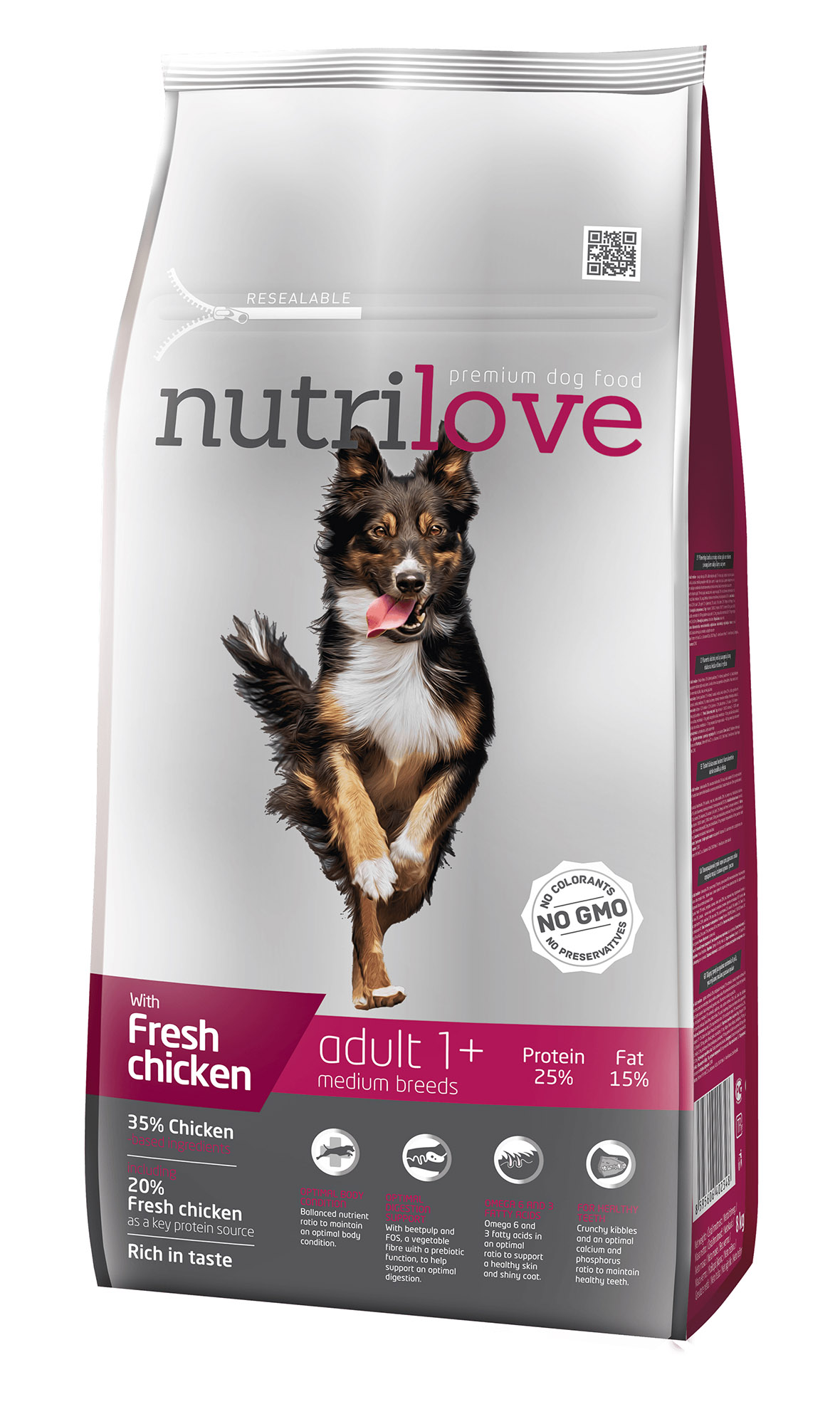 Nutrilove koeratoit adult medium fresh chicken 8 kg