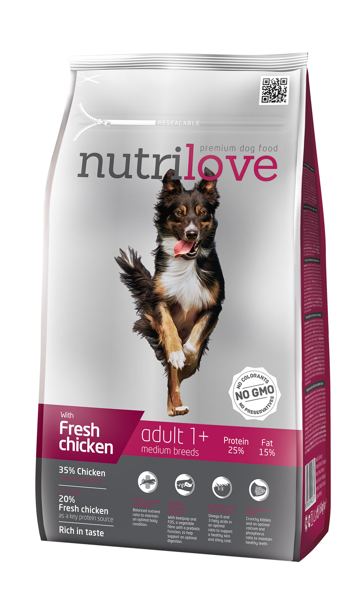 Nutrilove koeratoit adult medium fresh chicken 1,6 kg