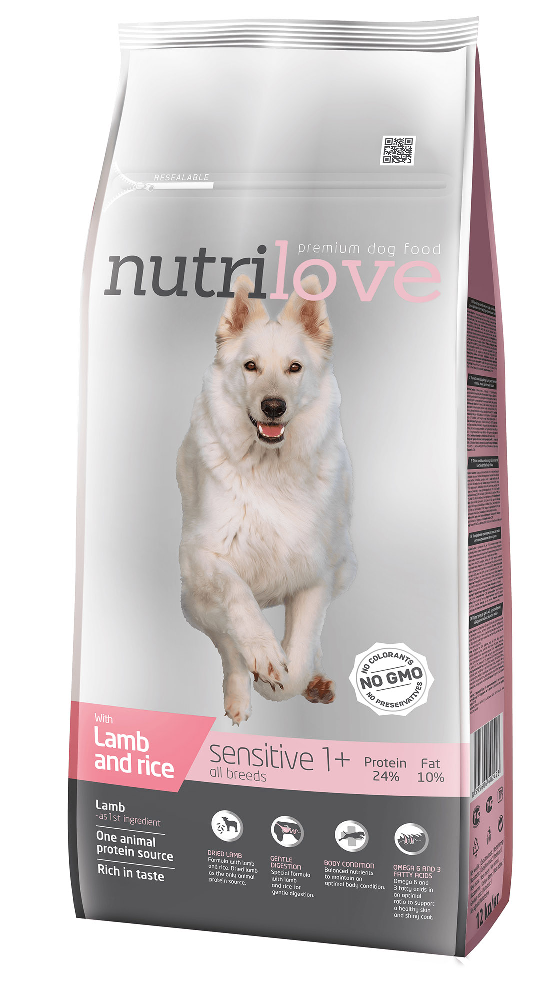 Nutrilove sensitive lamb&rice 12 kg