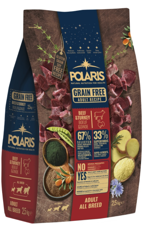 Polaris grainfree adult beef&turkey 2,5kg