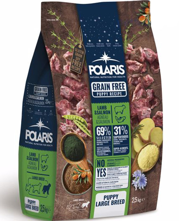 Polaris grainfree puppy large lamb&salmon  2,5kg