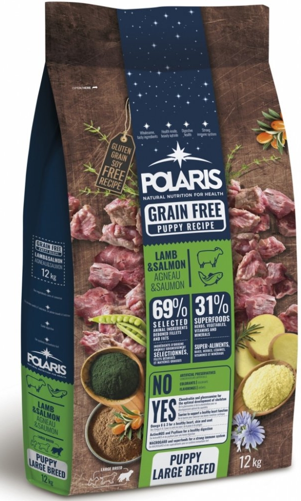 Polaris grainfree puppy large lamb&salmon 12 kg