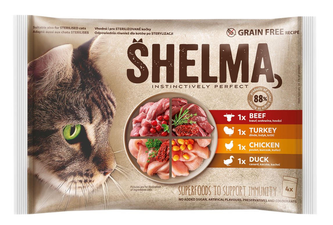 Shelma soft food selection with meat 4x85g