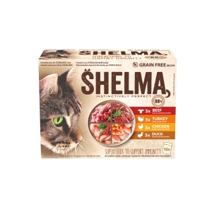 Shelma Cat wet food Selection with meat 12x85g