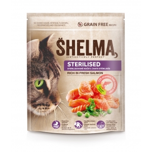 Shelma Grain Free, For sterilised cats rich in fresh salmon 1,4kg