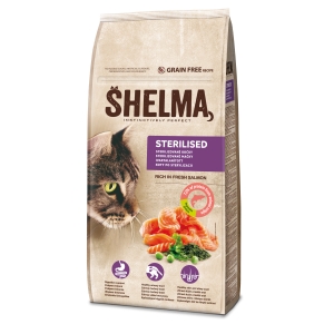 Shelma Grain Free, For sterilised cats rich in fresh salmon 8kg