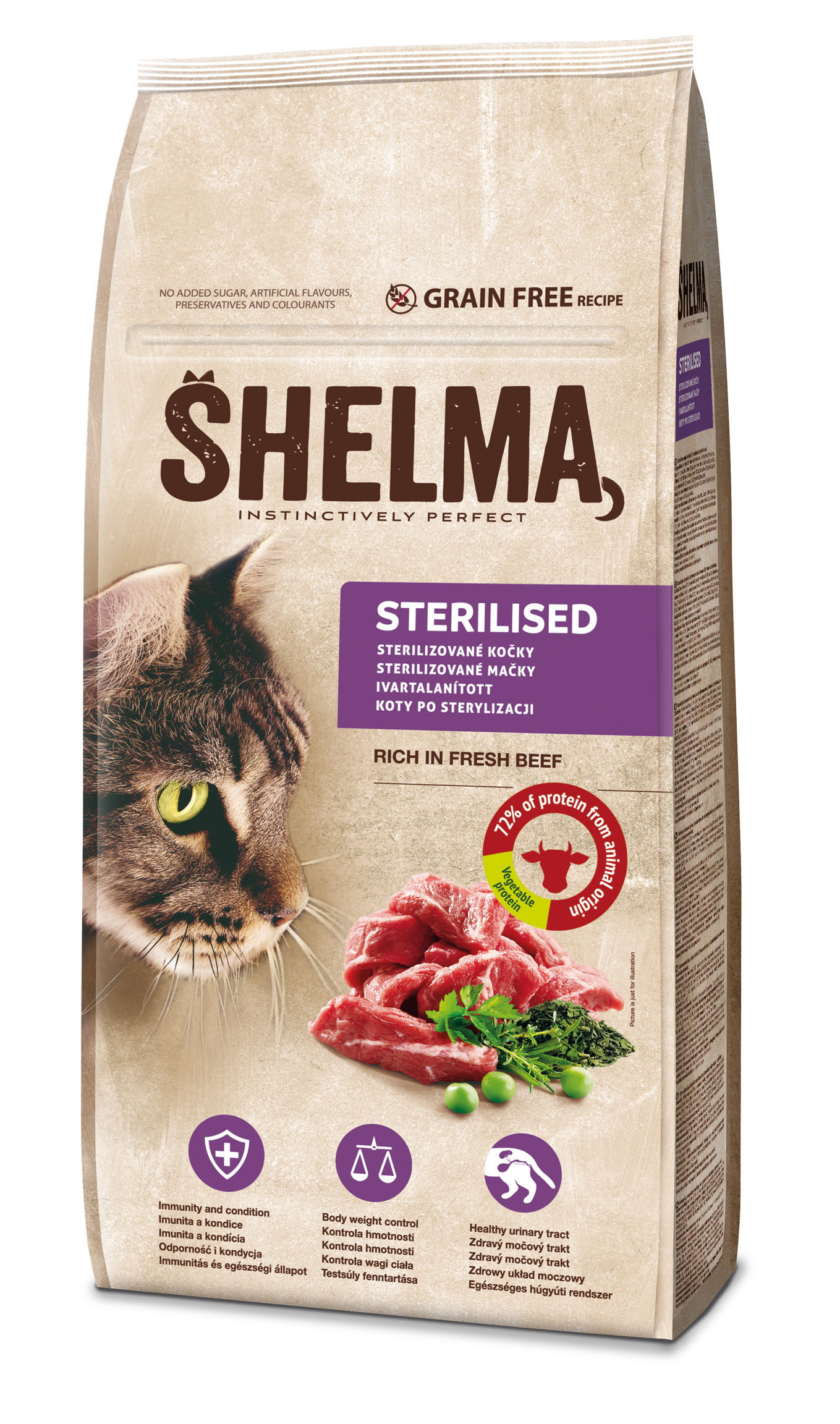 Shelma Grain Free, For sterilised cats rich in fresh beef 8kg