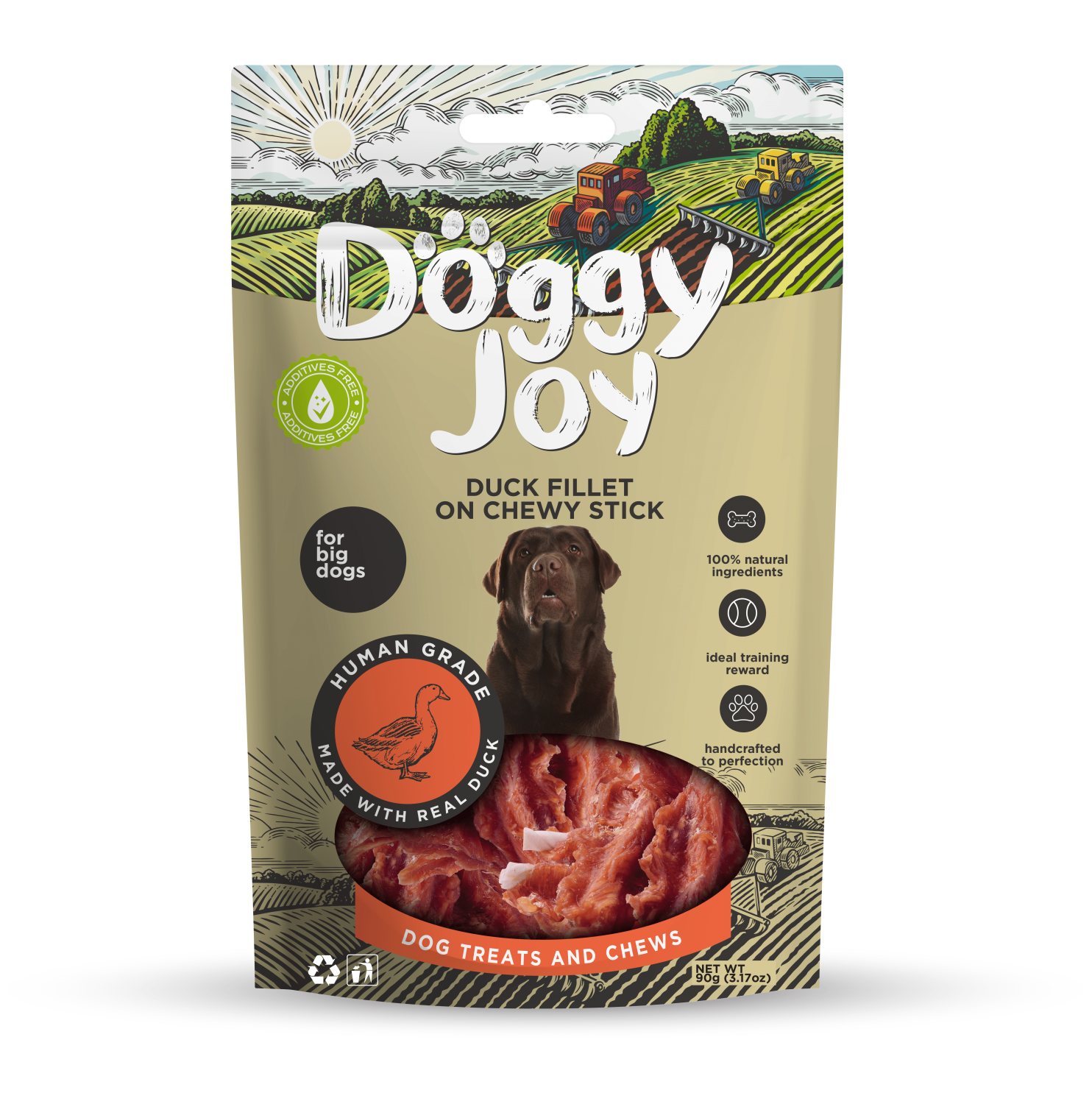 Doggy Joy duck fillet on chewy stick närimismaiused koertele 90g