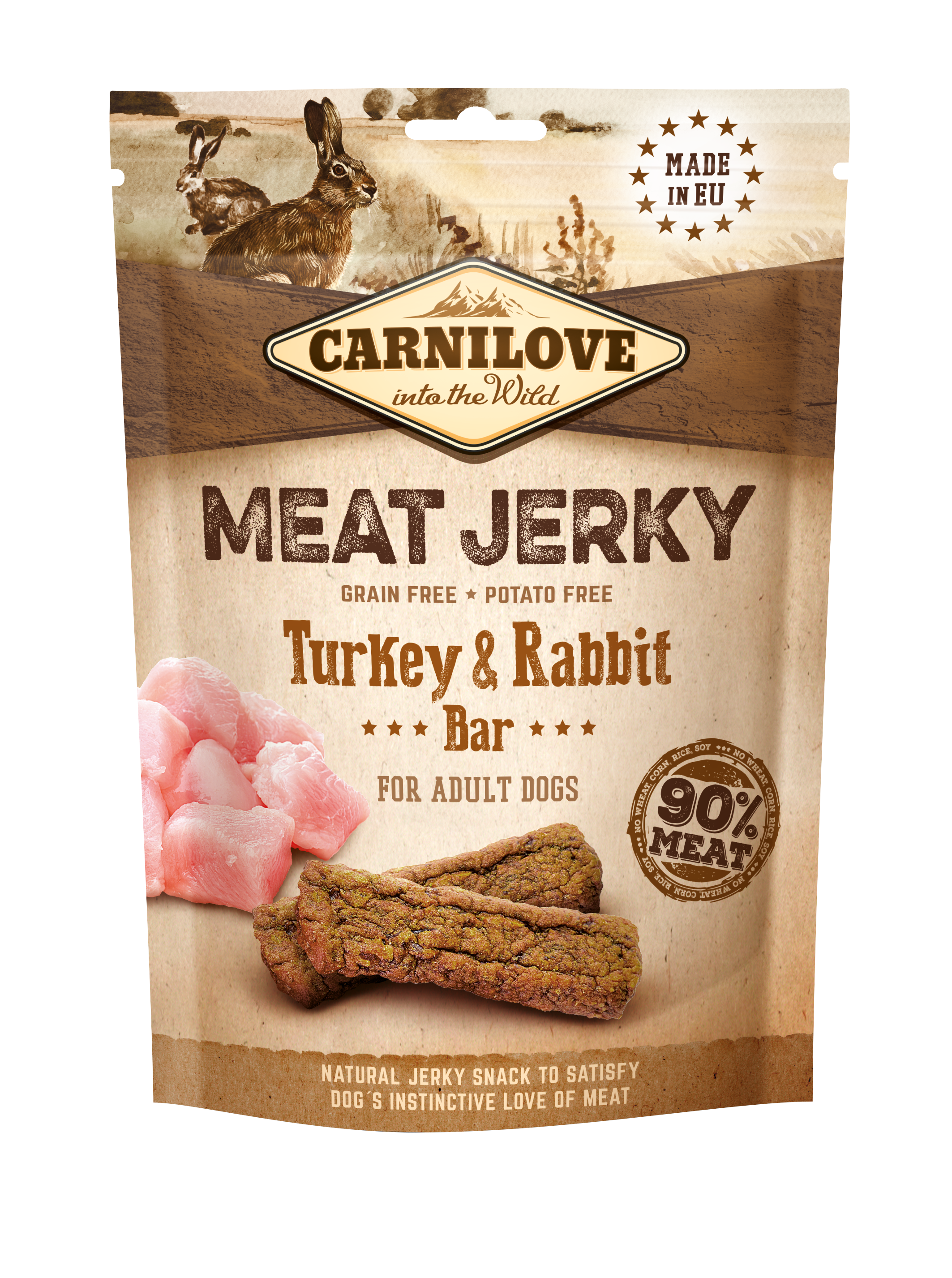 Carnilove Dog Jerky Turkey & Rabbit maius koerale 100g