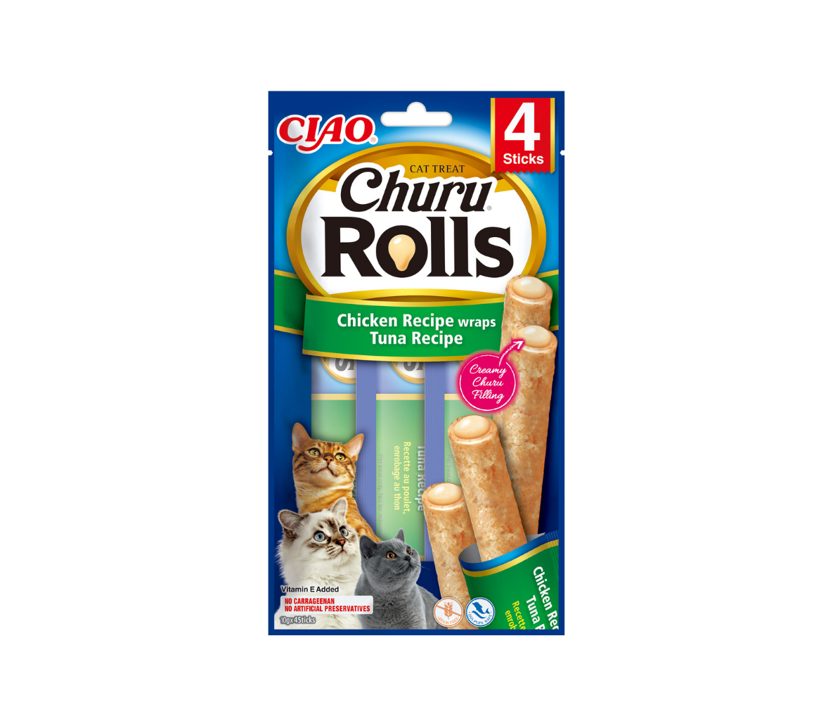 Churu Rolls kassimaius kana ja tuunikalaga 4x10g