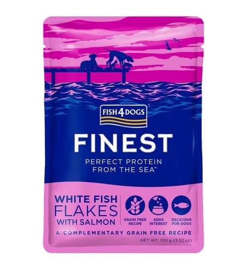 Fish4Dogs Finest Flakes einekotike koertele, valge kala/lõhe 100 g
