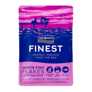 Fish4Dogs Finest Flakes einekotike koertele, valge kala/lõhe 100 g