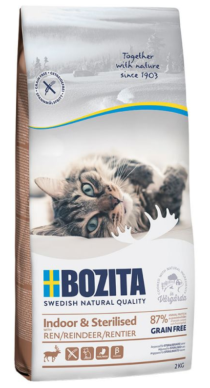 Bozita Indoor & Sterilised Grain Free with Reindeer 2 kg