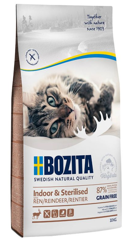 Bozita Indoor & Sterilised Grain Free with Reindeer 10 kg