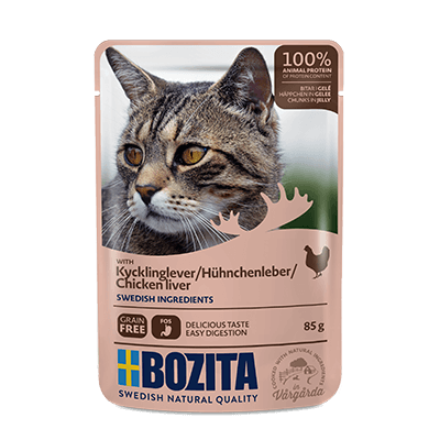 Bozita Cat, Chicken liver Chunks in Jelly 12x85g