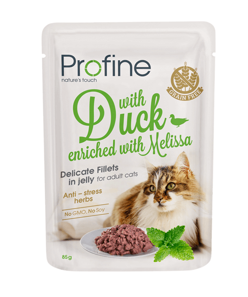 Profine Cat Pouch Duck in Jelly märgtoit kassidele 85g