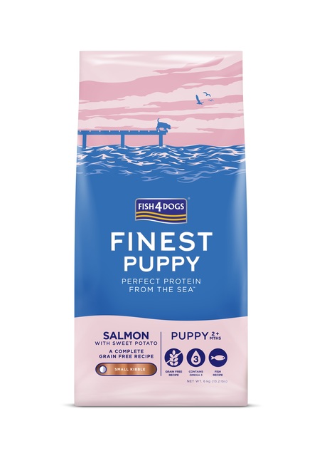 Fish4Dogs complete puppy food with salmon, small pellet 6kg