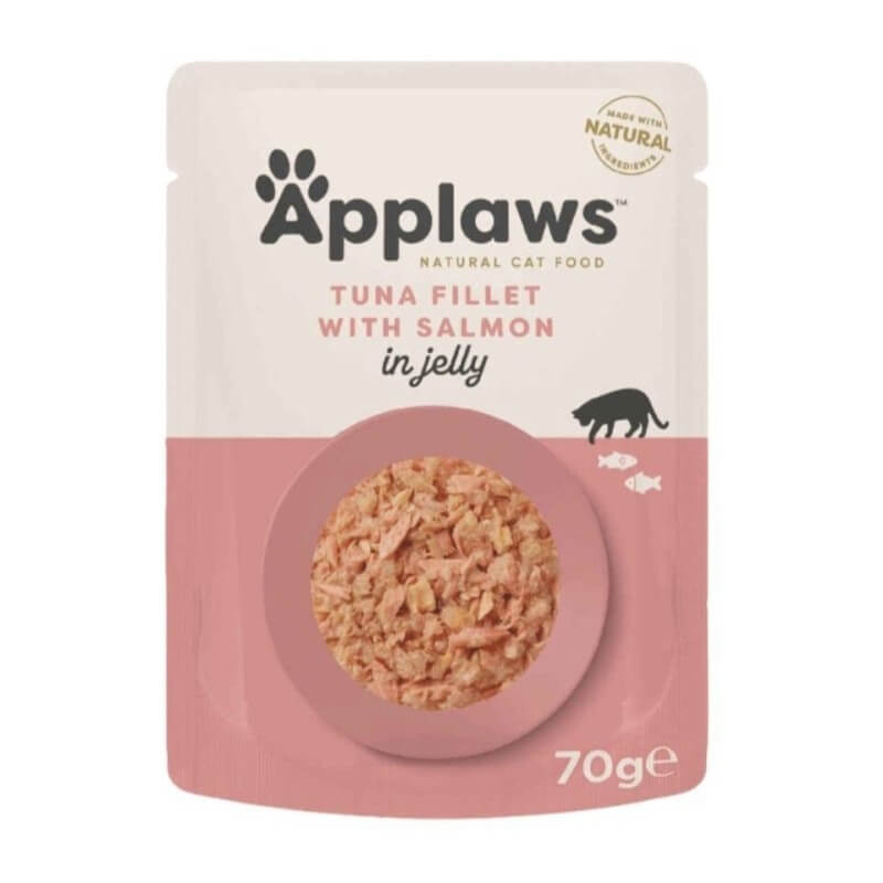 Applaws einekotike kassidele, tuunikala ja lõhe želees, 70g