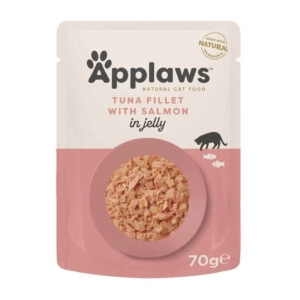 Applaws einekotike kassidele, tuunikala ja lõhe želees, 70g