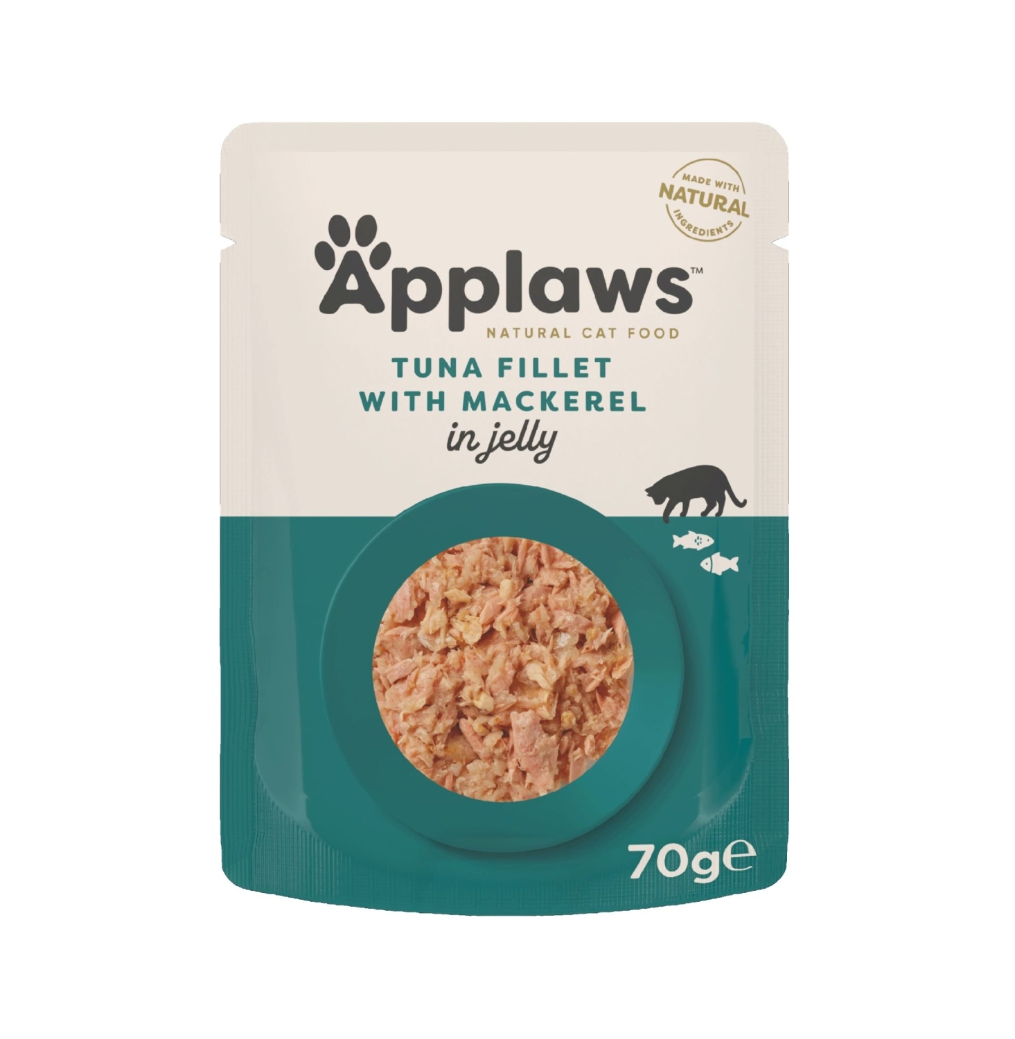Applaws einekotike kassidele, tuunikala ja makrell želees, 70g