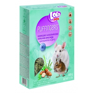 LoLo Pets Puffingers täissööt tšintšiljadele ja deegudele 500g