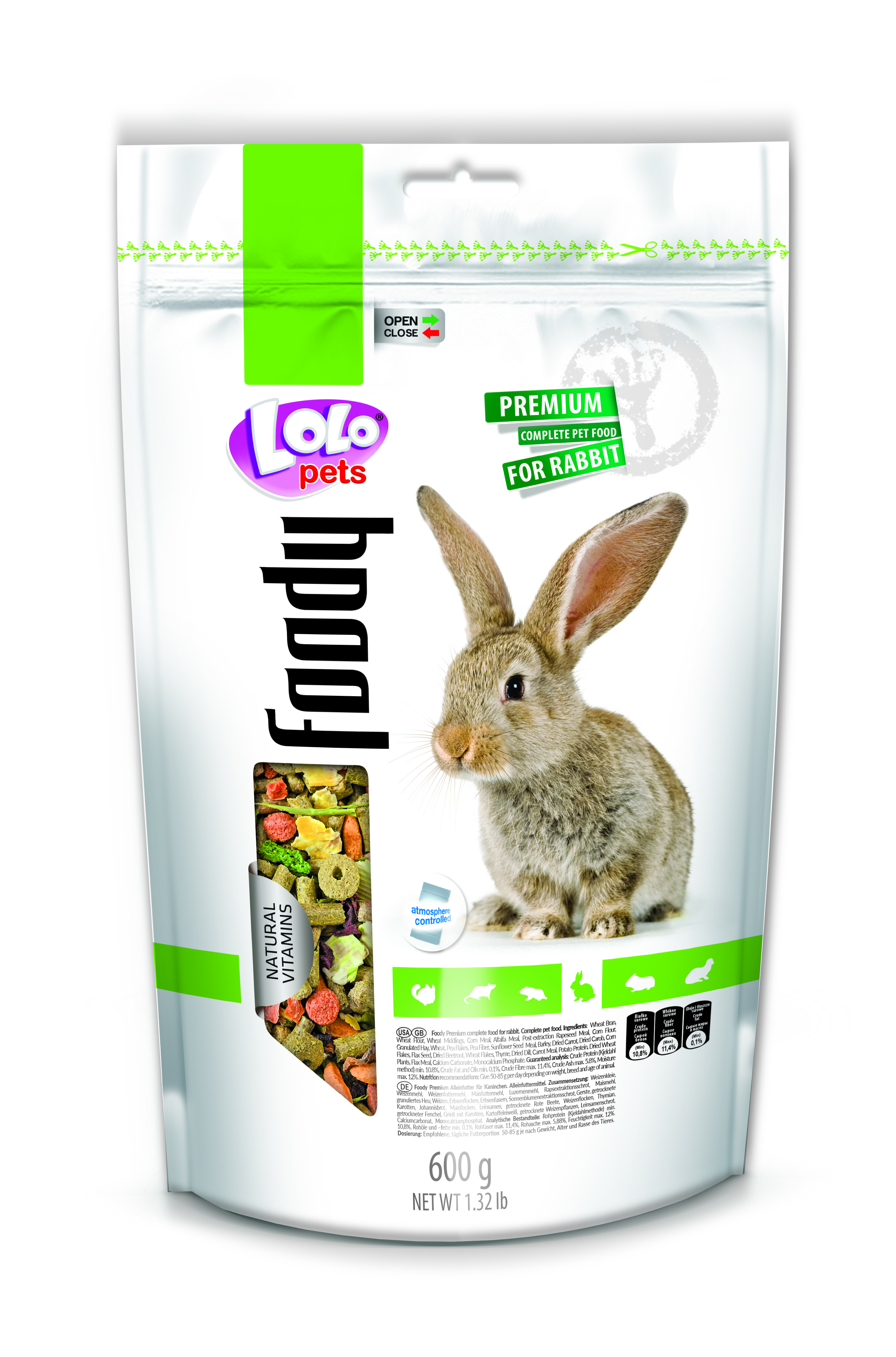 LoLo Pets Foody täissööt jänestele 600g