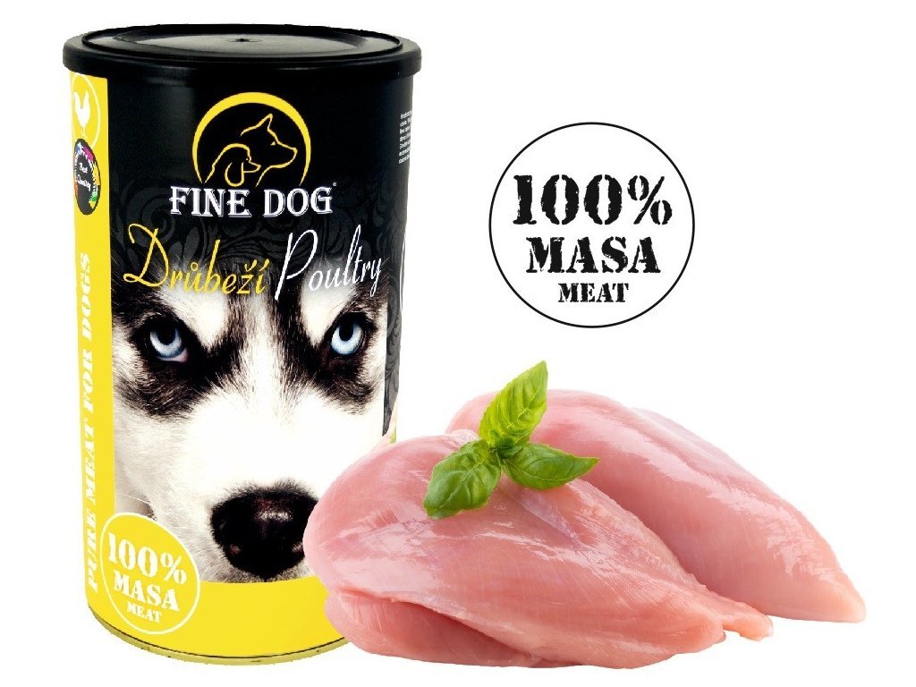 Fine Dog linnulihakonserv koertele 100%liha (8x1200g)