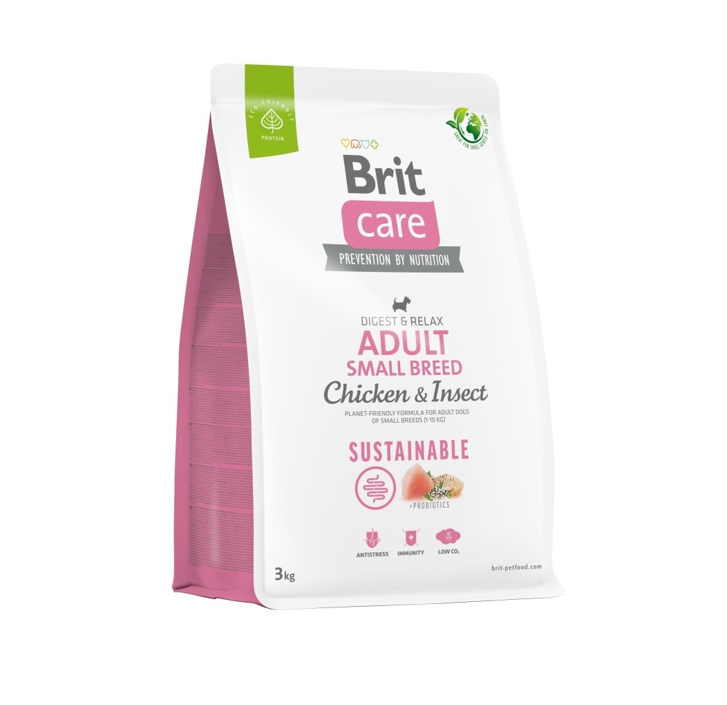 Brit Care Sustainable Adult Small Breed Chicken&Insect koeratoit 3kg